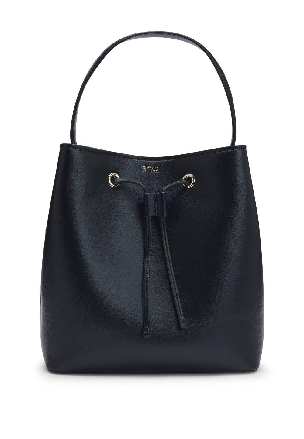 BOSS Elegance Faux-Leather Bucket Bag with Double B Monogram - Image 1