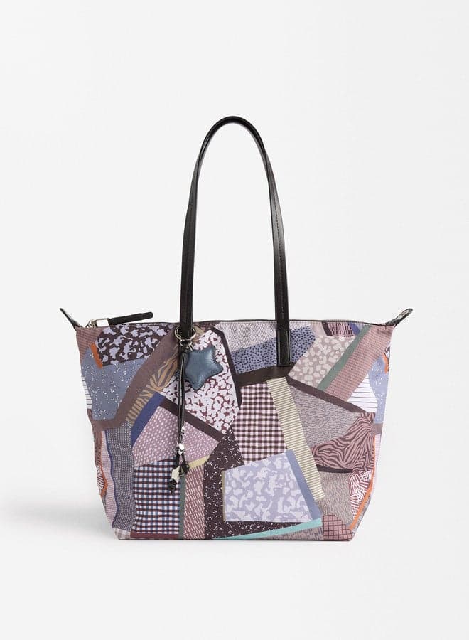 PARFOIS Taupe Serenity Tote - Elegance in Nylon Print - Image 1