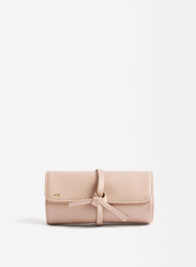 PARFOIS Elegant Pink Leather Jewelry Roll for Women - Image 1