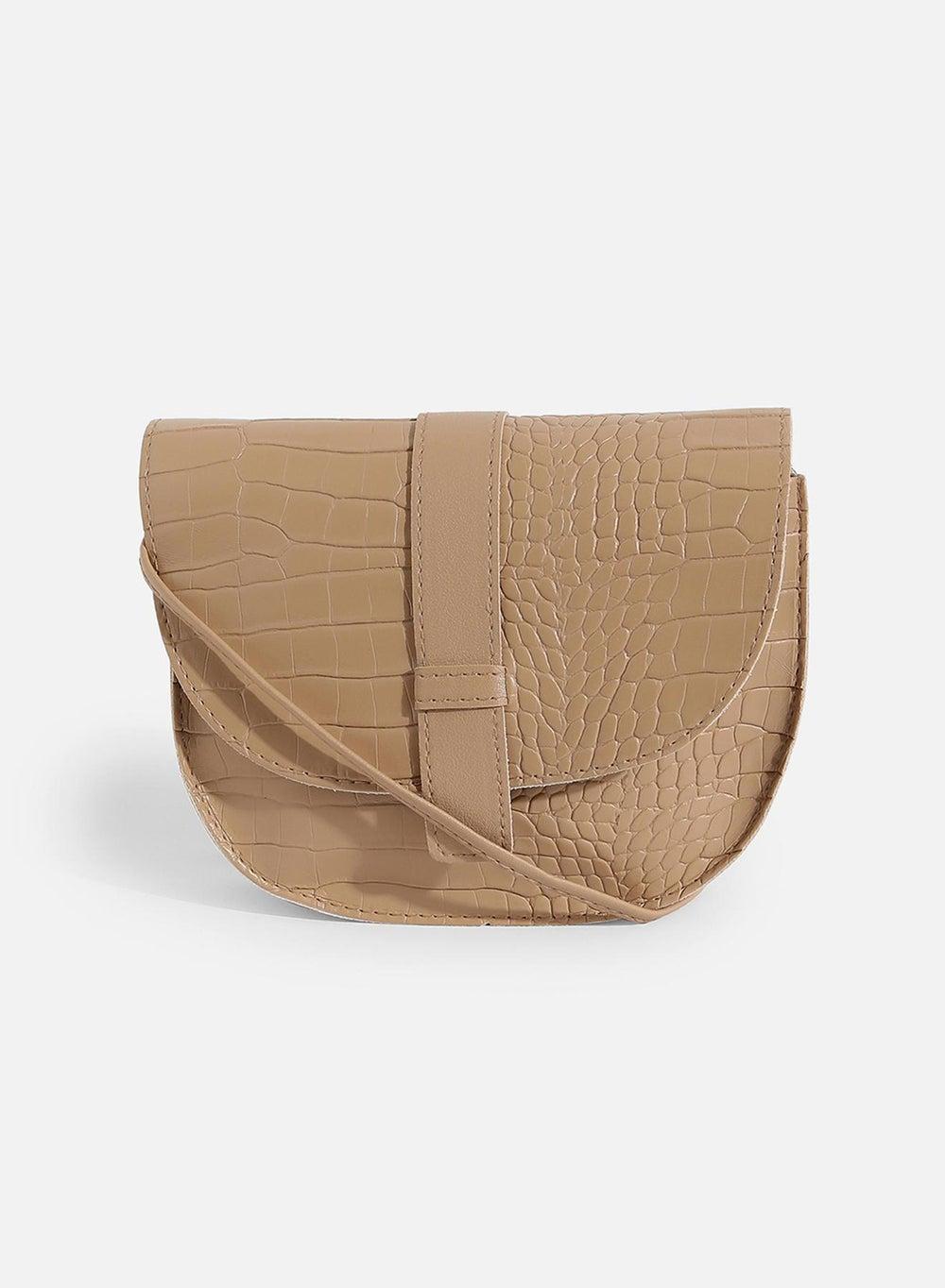 Haute Sauce Croco Beige - Chic Women's Crossbody Bag - Image 1