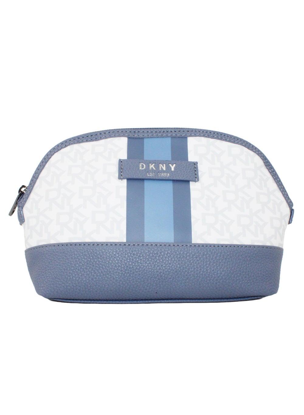DKNY Signature Stripe 2.0 Dome Cosmetic Bag - Compact Elegance - Image 1