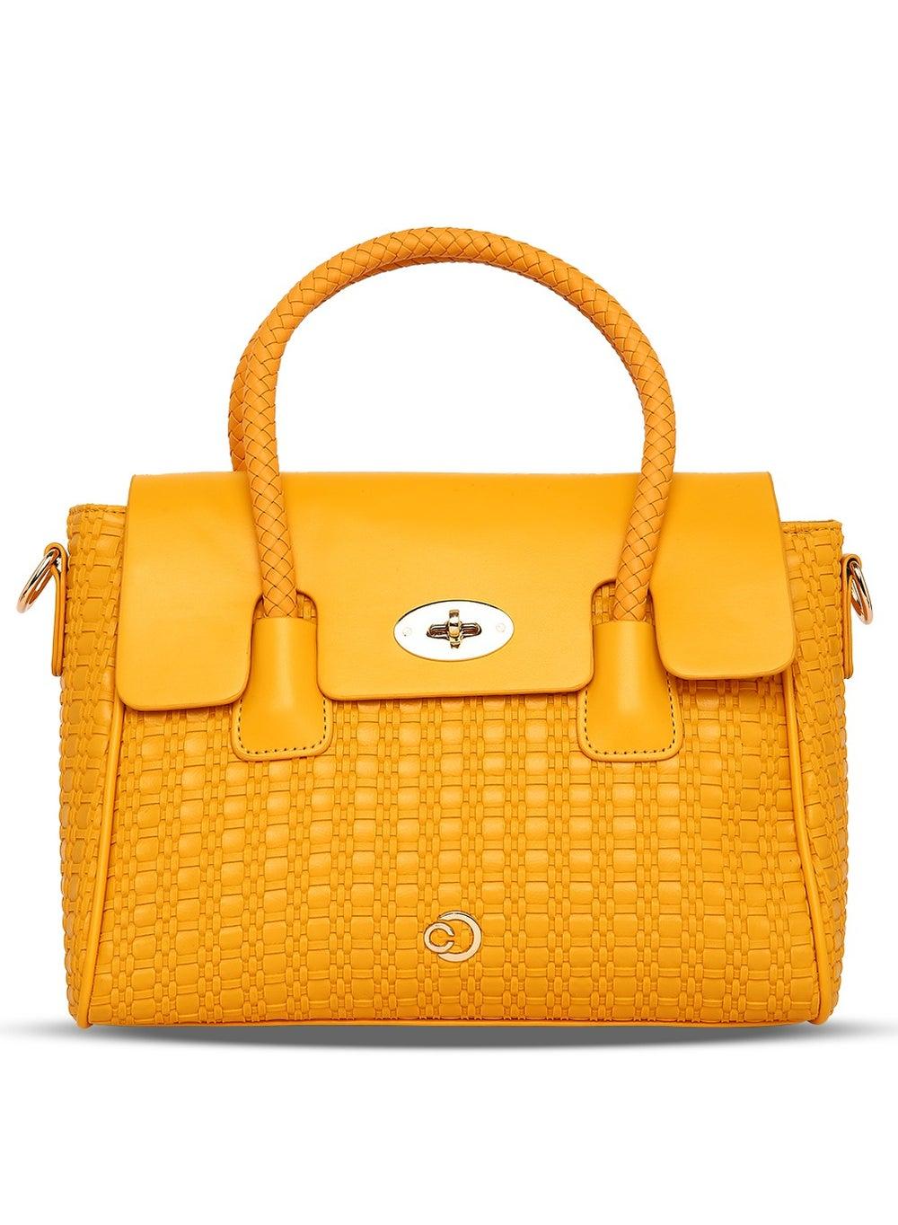 CAPRESE Andrea Abstract Yellow Medium Tote - Sophistication Meets Style - Image 1