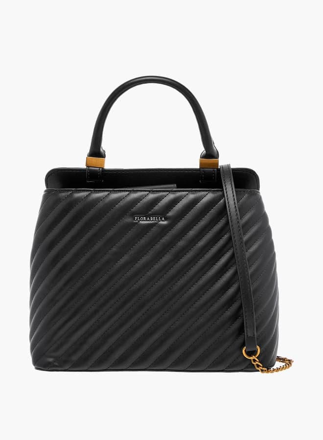 Flora Bella Quilted Crossbody Elegance – Detachable Strap - Image 1