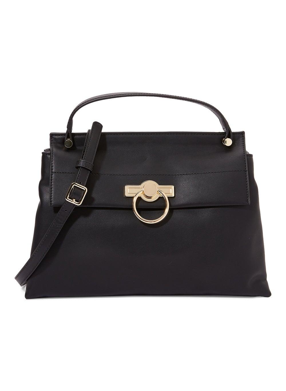 NINE WEST Desarae Elegant Top Handle Satchel - Timeless Black - Image 1