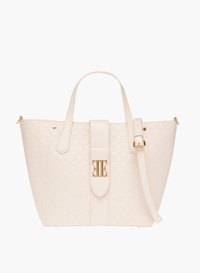 ELLE Monogram Embossed Tote Bag for Elegant Women - Image 1