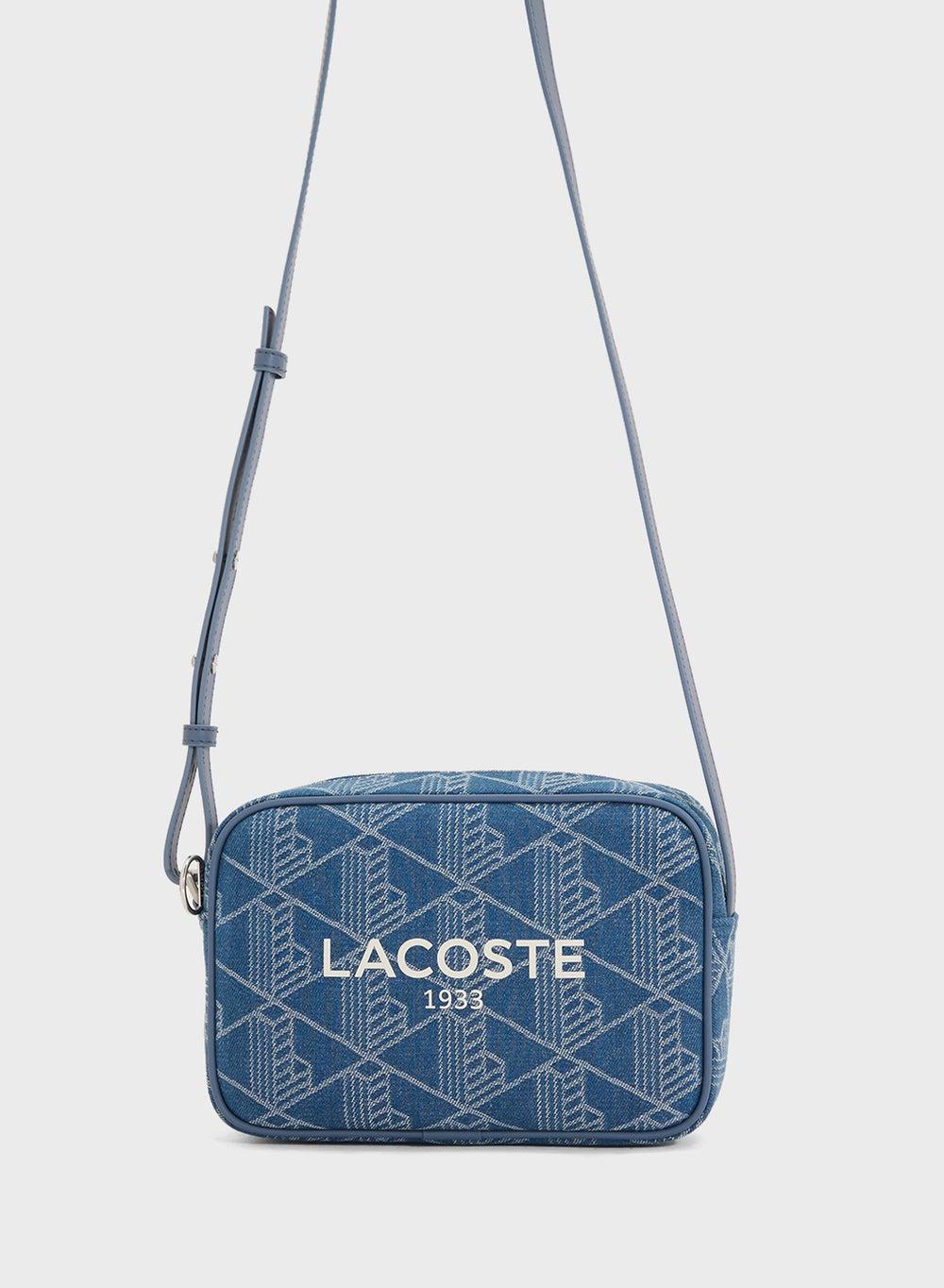 LACOSTE Monogram Denim Crossbody - Chic & Compact - Image 1