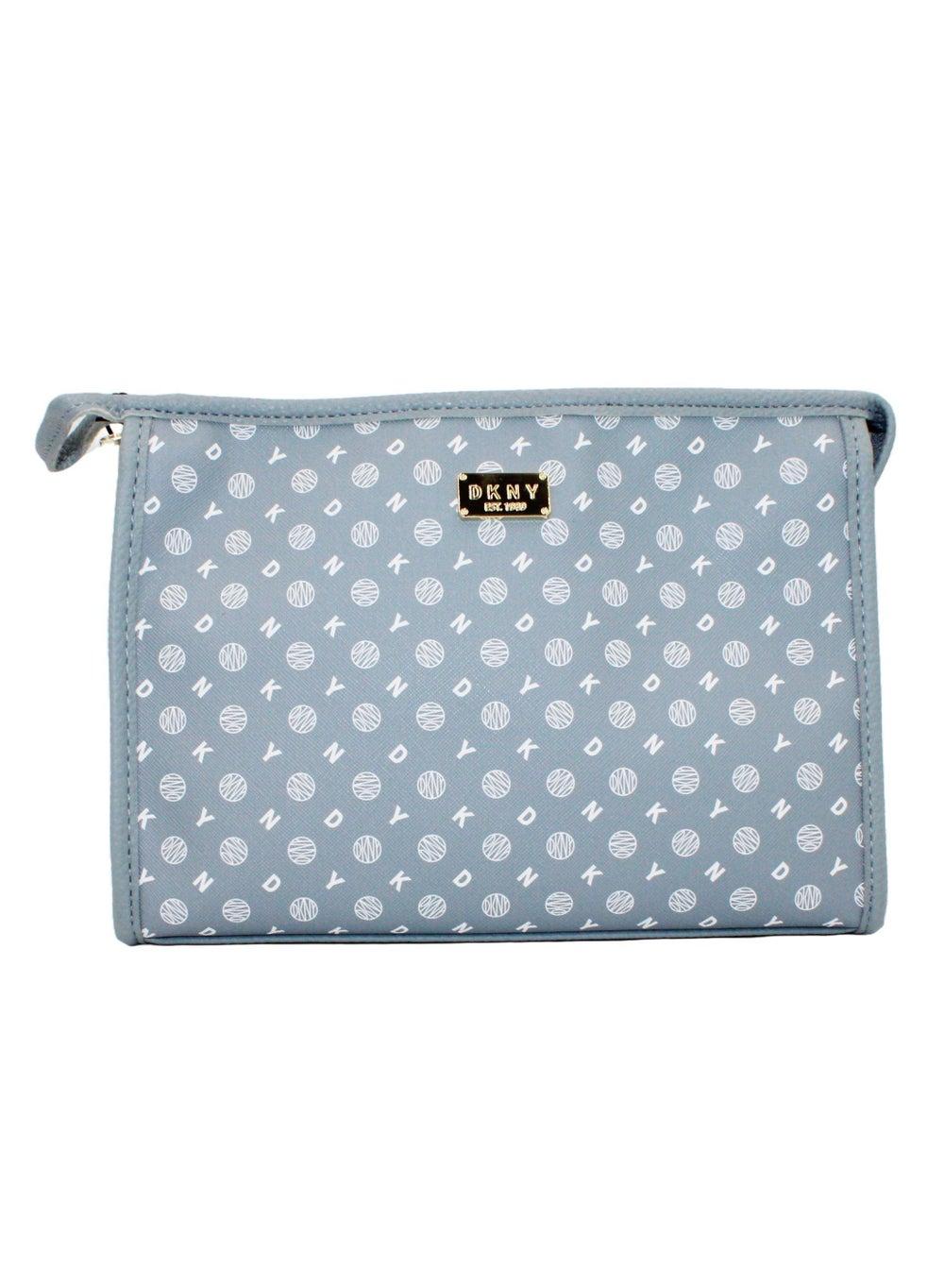 DKNY Legacy T-Stand Small Cosmetic Bag in Blue Grey - Image 1