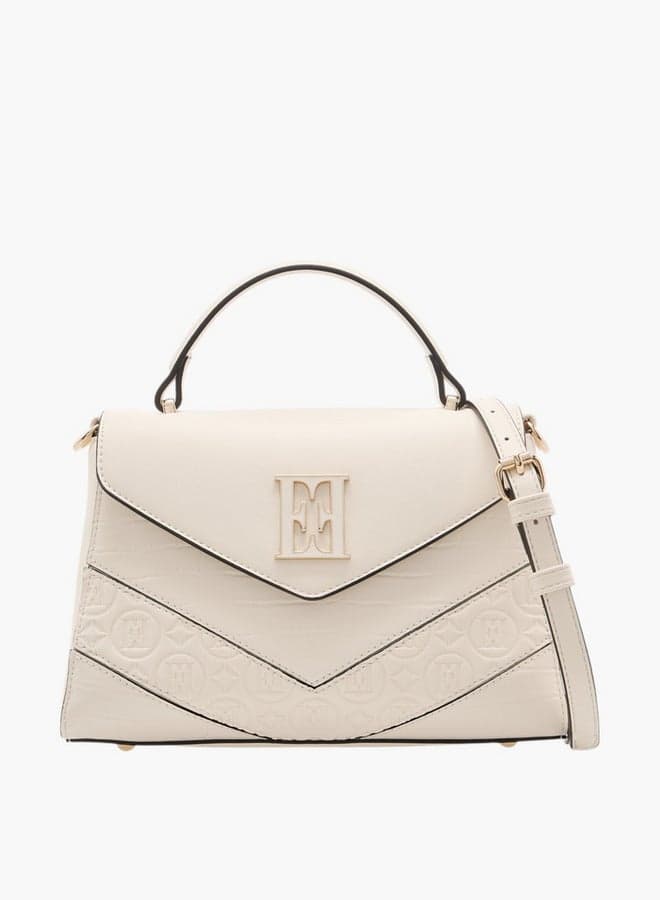 ELLE Monogram Embossed Satchel - Elegance with Every Carry - Image 1