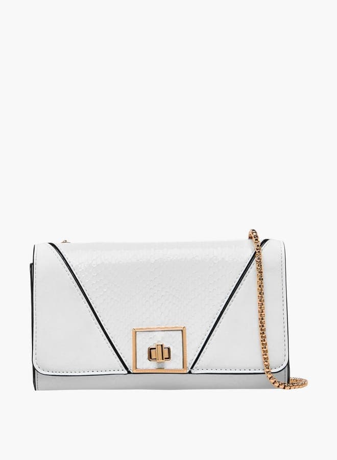 Celeste Textured Clutch with Elegant Chain Strap - Image 1