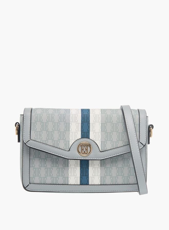 ELLE Chic Monogram Crossbody Bag with Adjustable Strap - Image 1