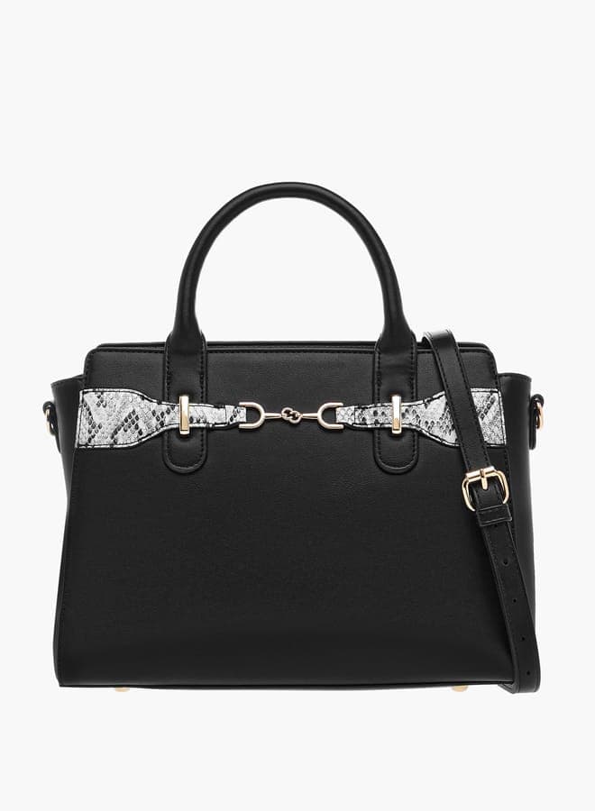 Celeste Chic Animal Textured Tote with Zip and Handles - Image 1