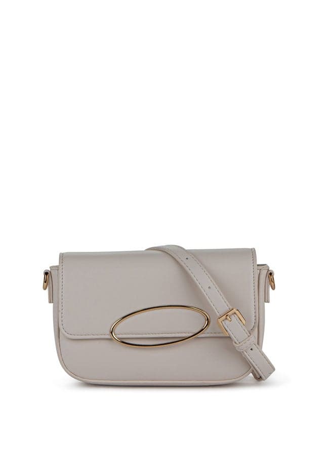 Vincci Beige Elegance: Chic Solid Shoulder Bag for Women - Image 1