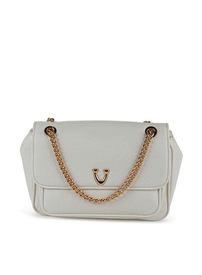 Vincci Elegant Beige Chain-Detailed Shoulder Bag - Image 1