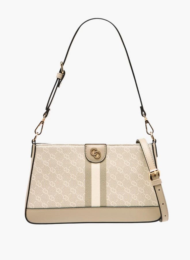 Celeste Elegance Monogram Crossbody - Chic Flap Closure Design - Image 1