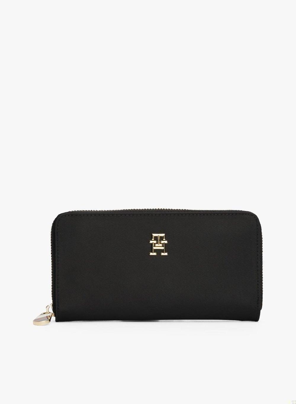 TOMMY HILFIGER Elegant Black Nylon Zip Wallet for Women - Image 1