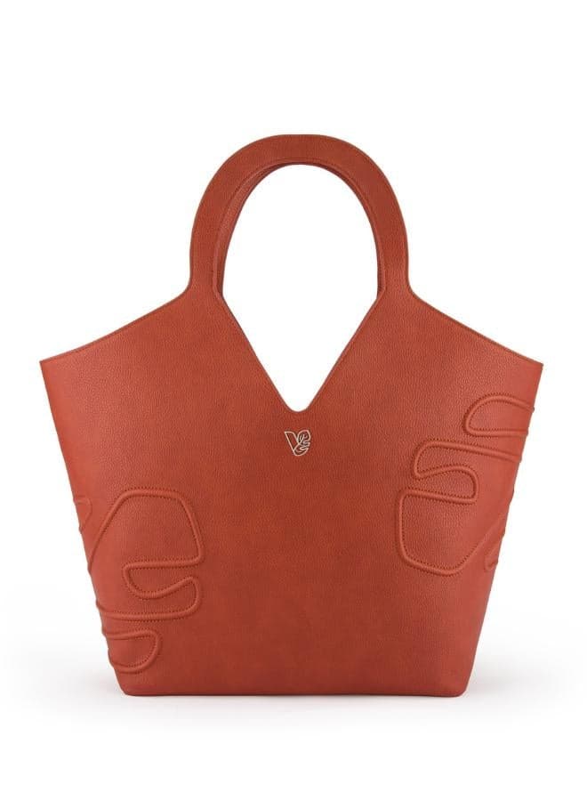 Veganologie Brown Maze Tote - Eco Chic from 18 Recycled Bottles - Image 1