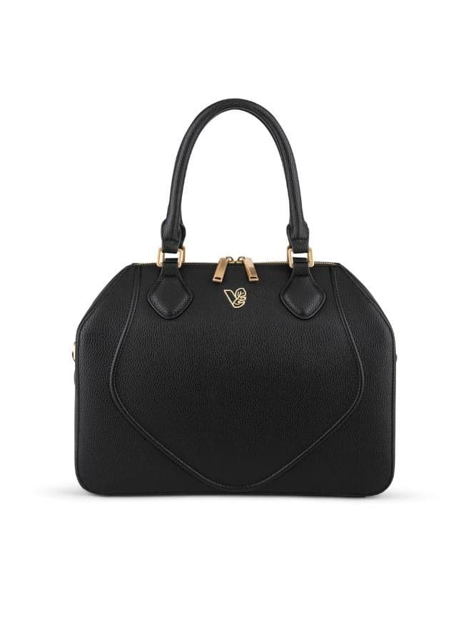 Veganologie Gemma Black Tote – Eco-Elegant & Crafted from 17 Recycled Bottles - Image 1