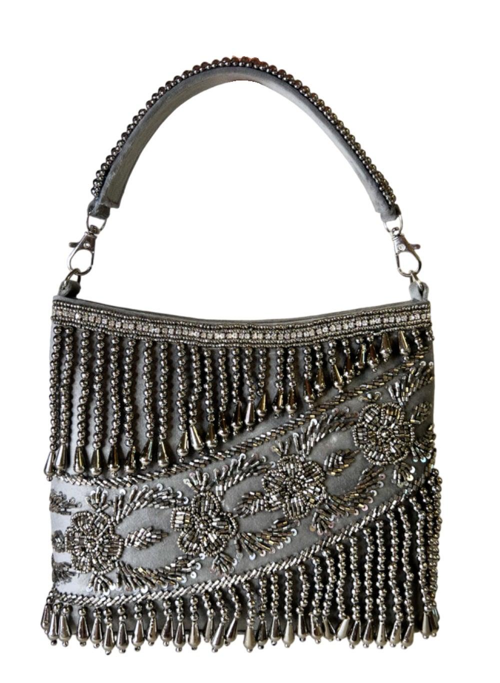 Harsha's Glam Clutches Elegant Floral Embroidered Handbag - Image 1
