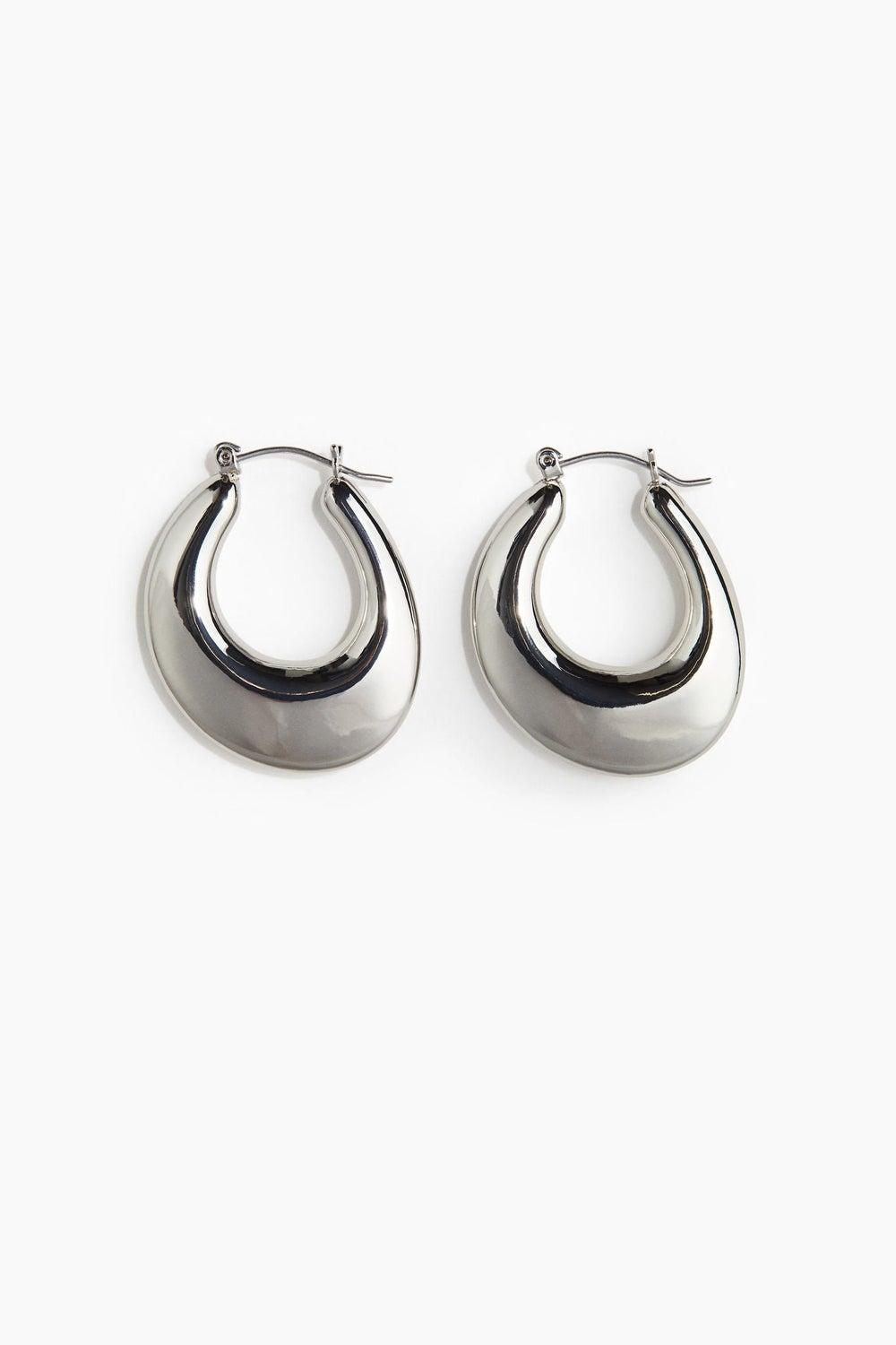 H&M Gold-Tone Chunky Hoop Earrings - Trendy Accessory - Image 1