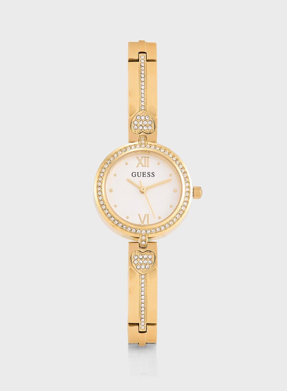 GUESS Lovey Crystal Heart Gold-Tone Women's Watch - Image 1