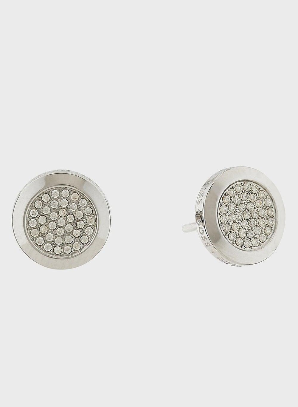 BOSS Crystal-Embellished Stainless Steel Earrings - Image 1