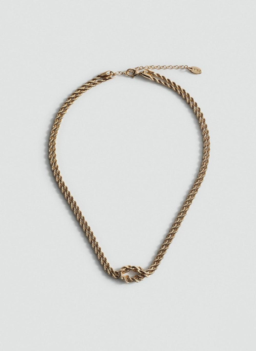 MANGO Braided Elegance Chain Necklace for Women - Image 1