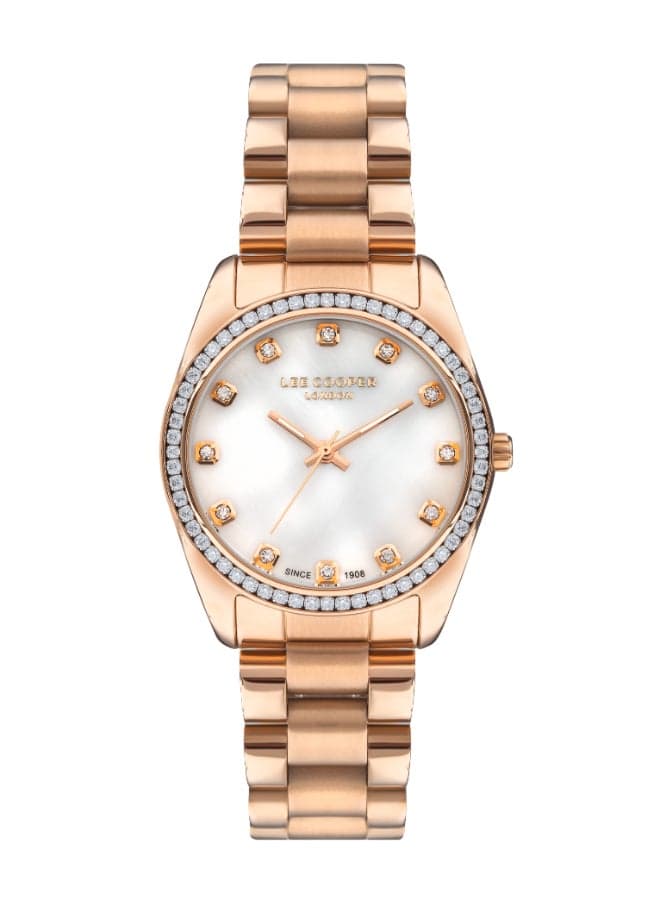 Lee Cooper LC07478.420 Elegant Rose Gold Analog Watch - 34mm - Image 1