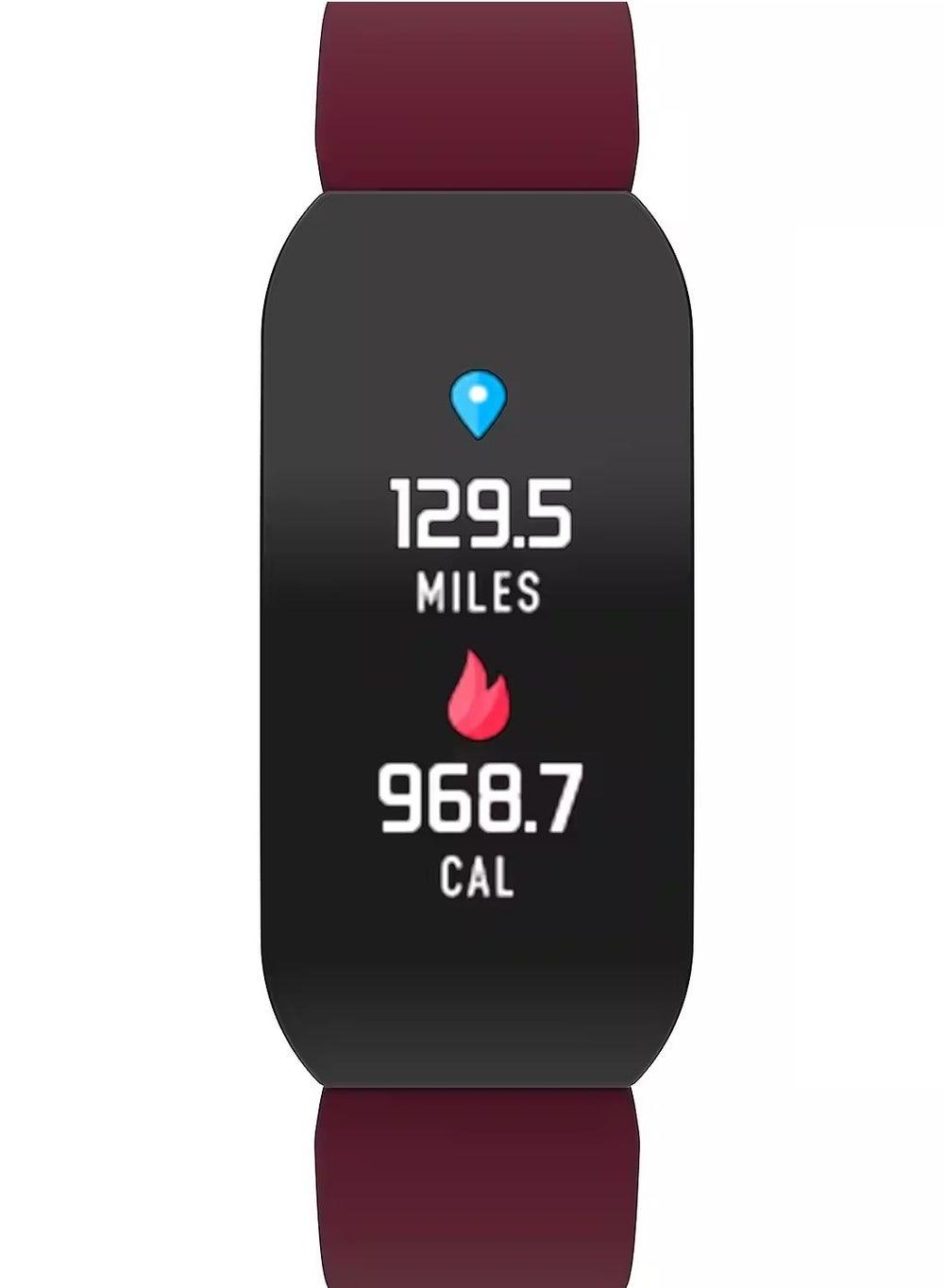 iTouch 500144B-G10 Unisex Activity Tracker - Elegance in Black & Maroon - Image 1