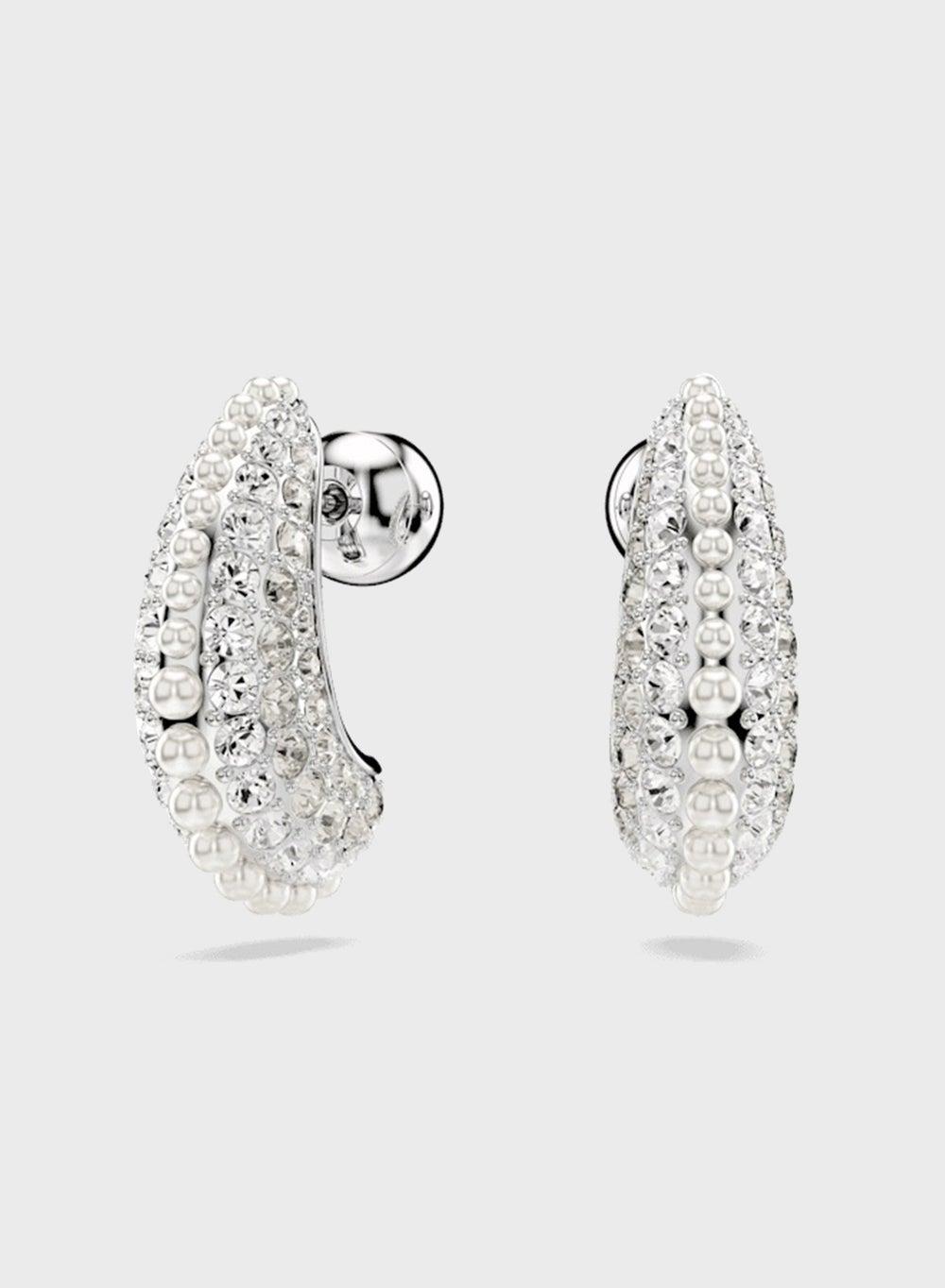SWAROVSKI Crystal-Encrusted Hoop Earrings for Women - Image 1