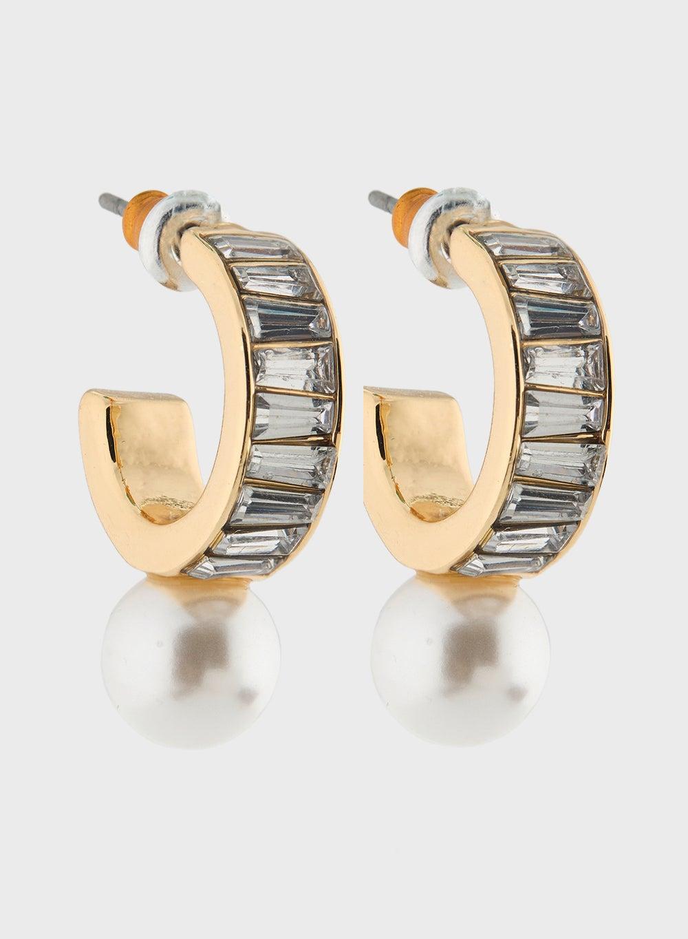 ELLA Pearl Hoop Earrings - Elegance Redefined - Image 1
