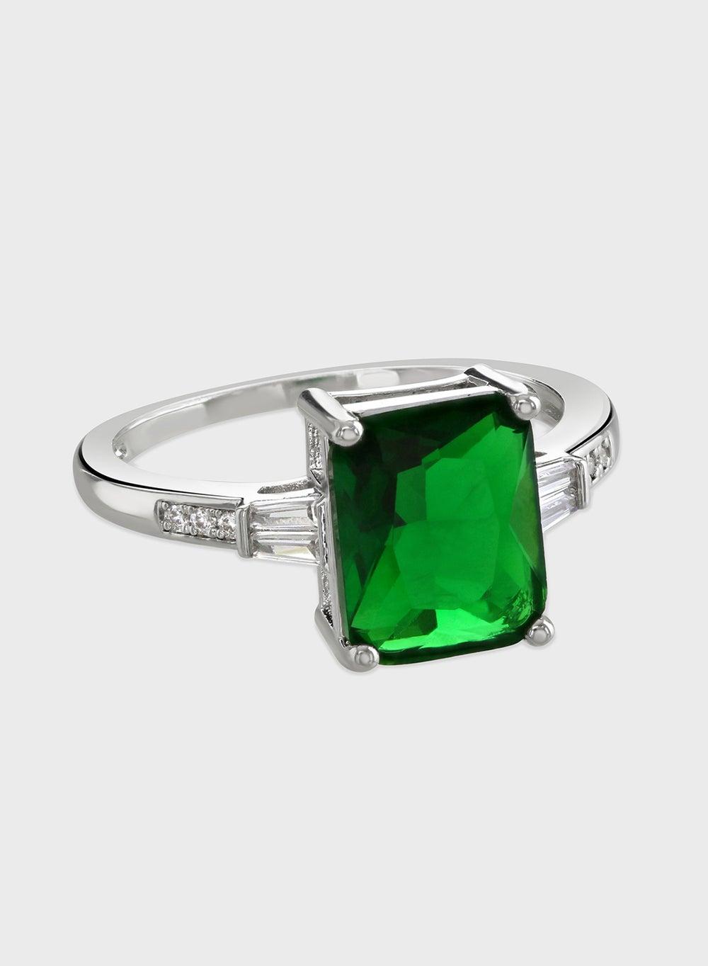 BUCKLEY LONDON Emerald Baguette Elegance Tapered Ring - Image 1