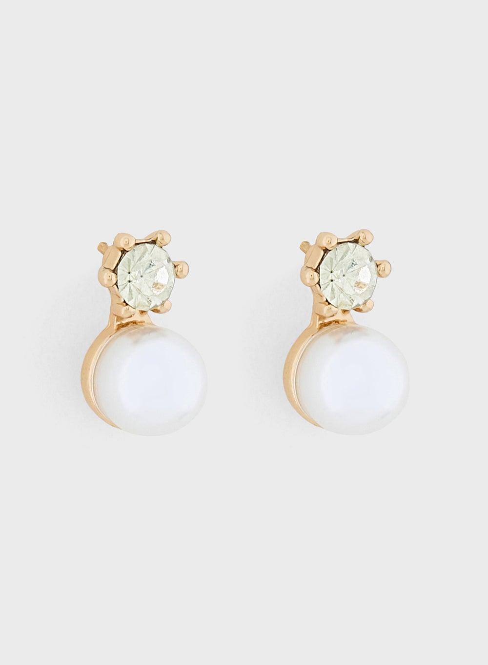 ELLA Pearl Elegance: Chic Stud Earrings for Women - Image 1
