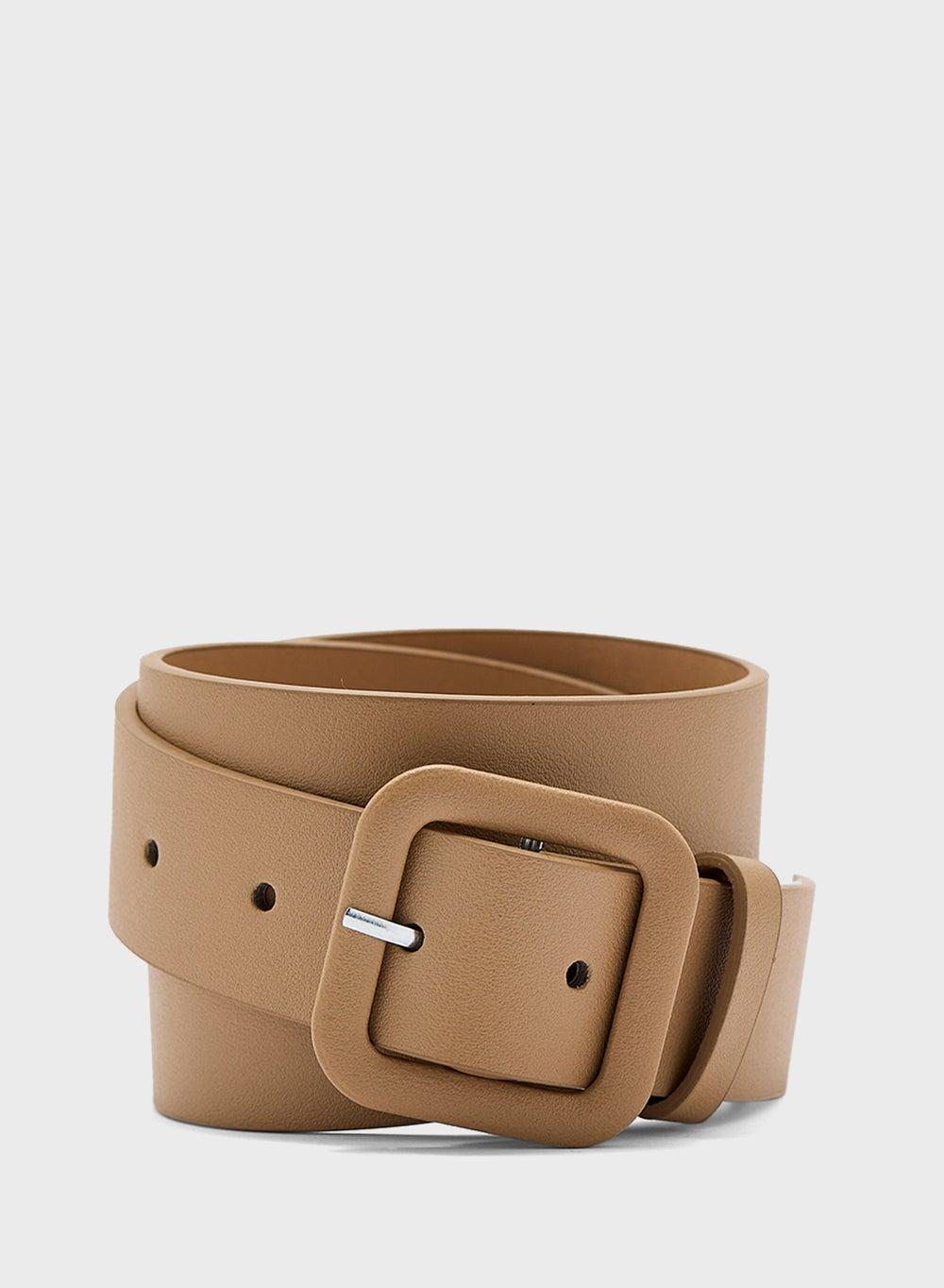 Elegant Ginger Square Buckle Belt - A Chic Accessory - Image 1