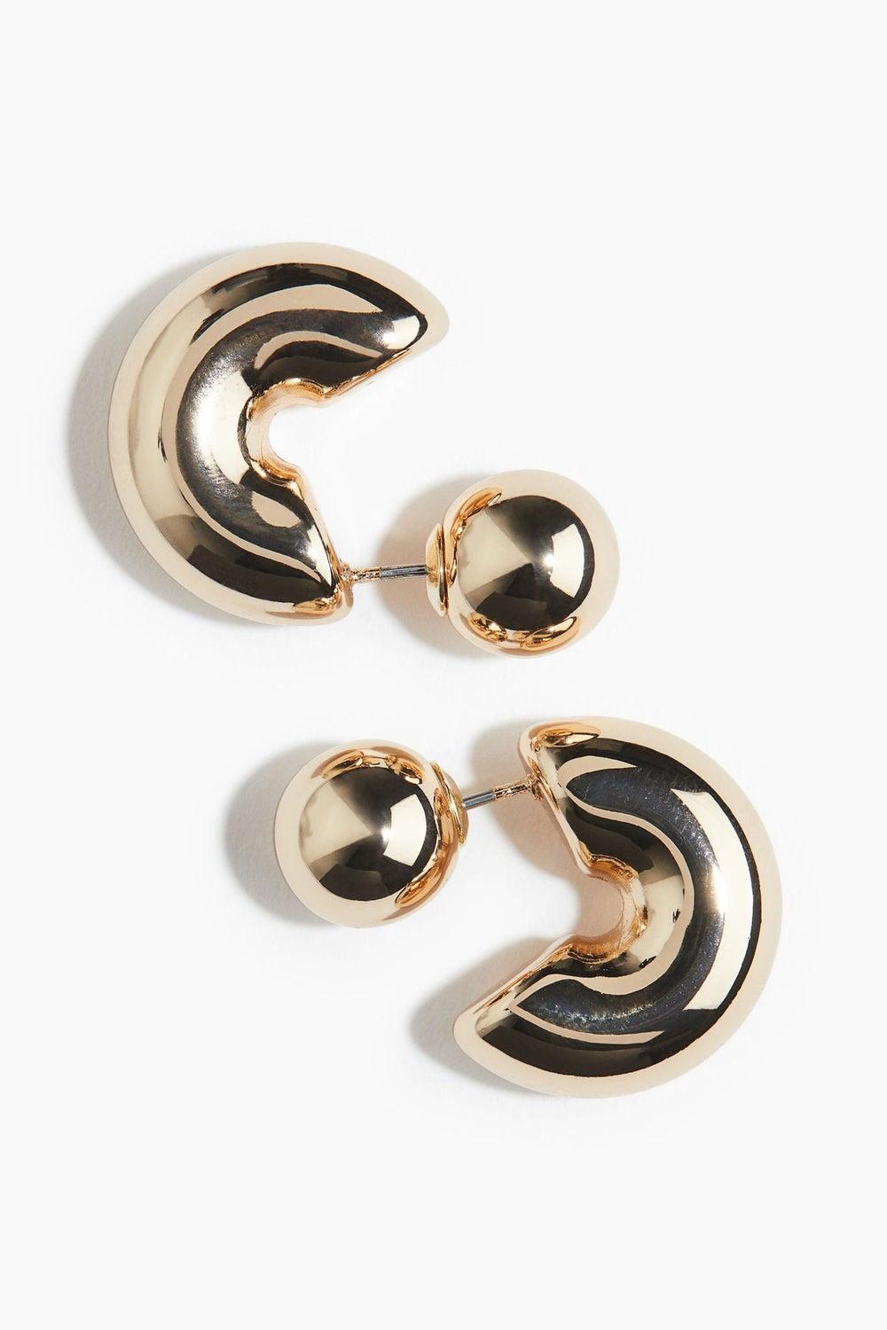 H&M Ball-Back Hoop Earrings - Sleek, Modern Accessory - Image 1
