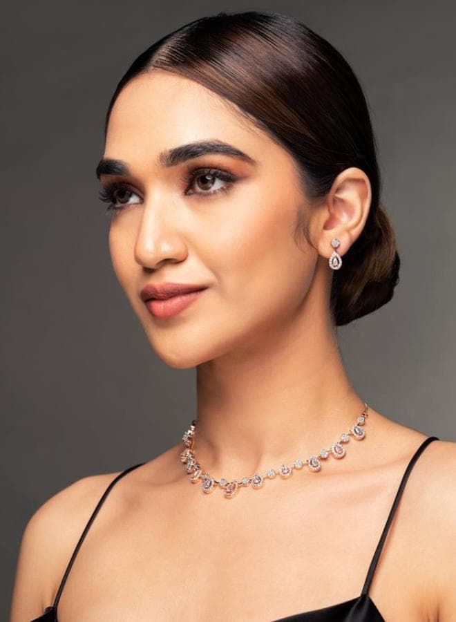 Priyaasi Elegant Brass Jewelry Set for Chic Ethnic Events - Image 1