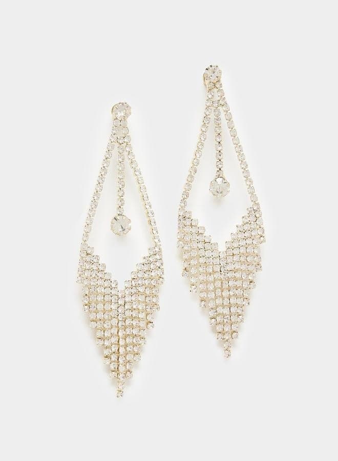 Styli Rhinestone Elegance: Chic Drop Earrings for Women - Image 1
