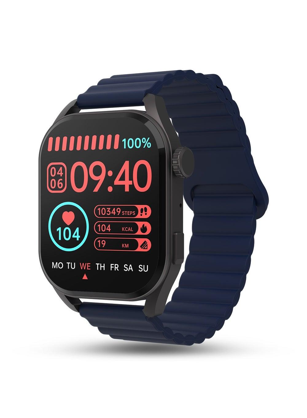 Pebble Midnight Blue Cosmos Vogue Smartwatch with Amoled Display - Image 1