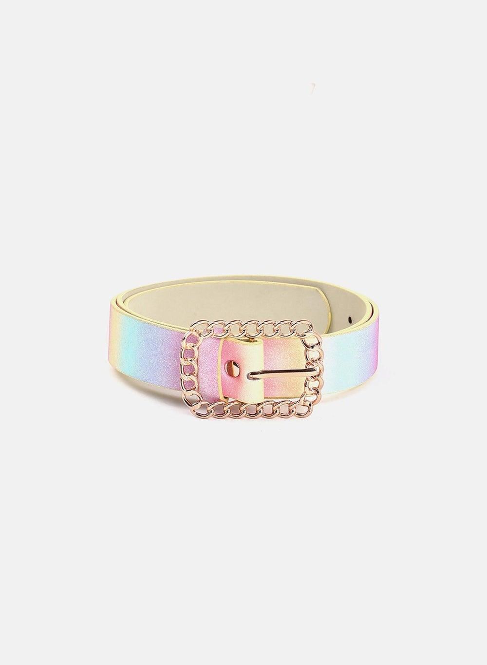 Haute Sauce Pink Charm: Chic Women's Printed Belt - Image 1