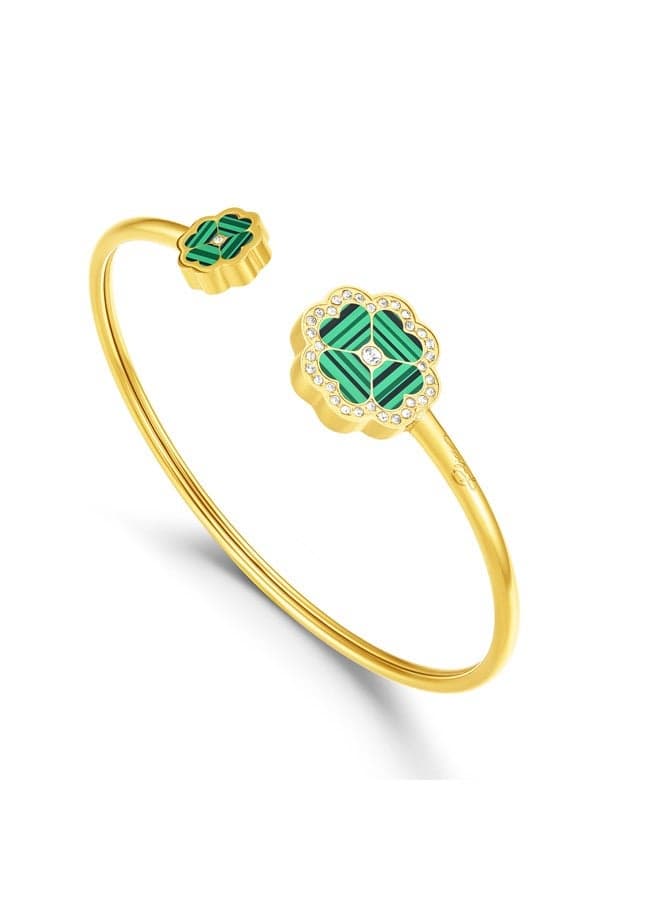 POLICE Flora Gold-Plated Malachite Crystal Bangle PEJLG0003201 - Image 1