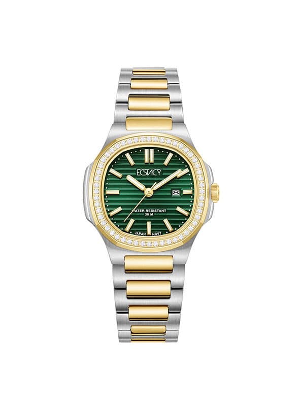 ECSTACY E24505-TBTH Elegant Two-Tone Gold Analog Watch for Women - Image 1