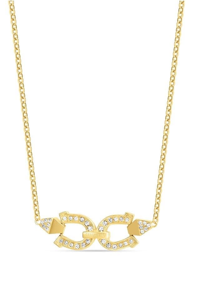 CERRUTI 1881 Gabriella Crystal Horseshoe Necklace in Gold - Image 1