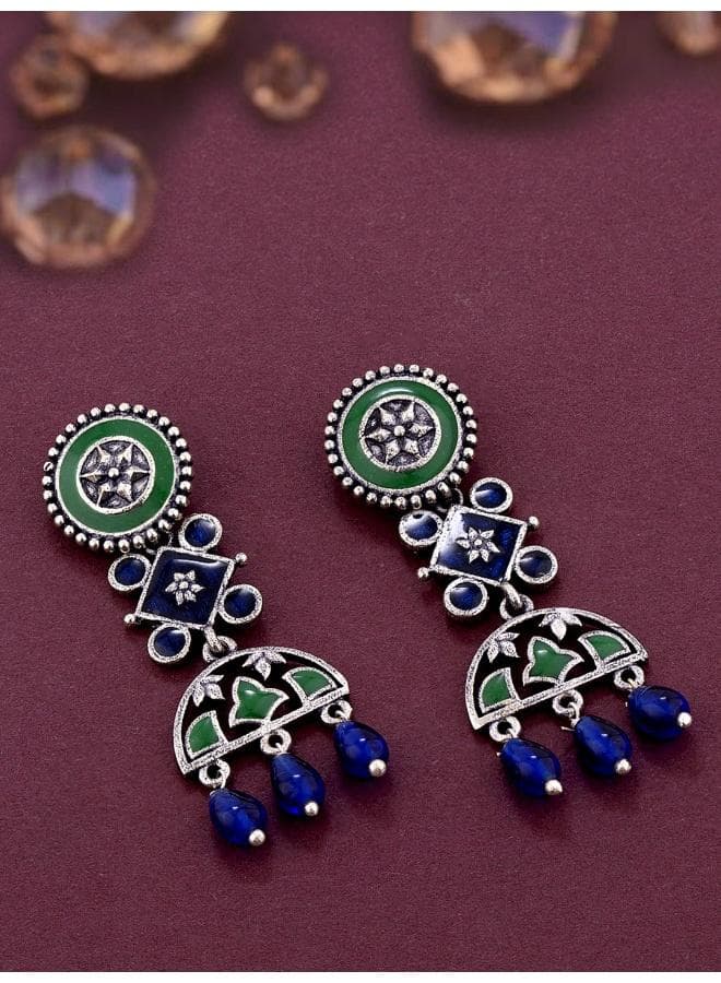 VOYLLA Mehrunisa Enamel & Bead Bliss Earrings for Women - Image 1
