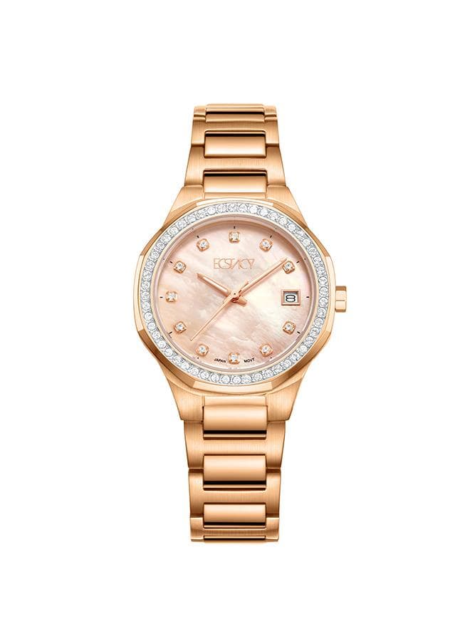 ECSTACY E23511-RBKMK Women's Elegant Rose Gold Watch - Image 1