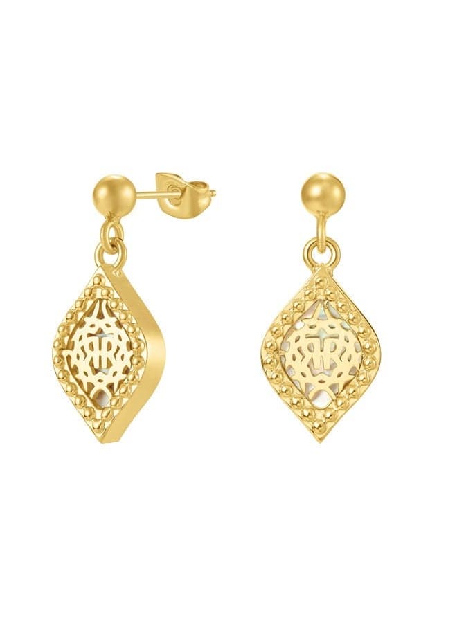 CERRUTI 1881 Esmeralda Gold-Plated Crystal & Pearl Earrings - Image 1