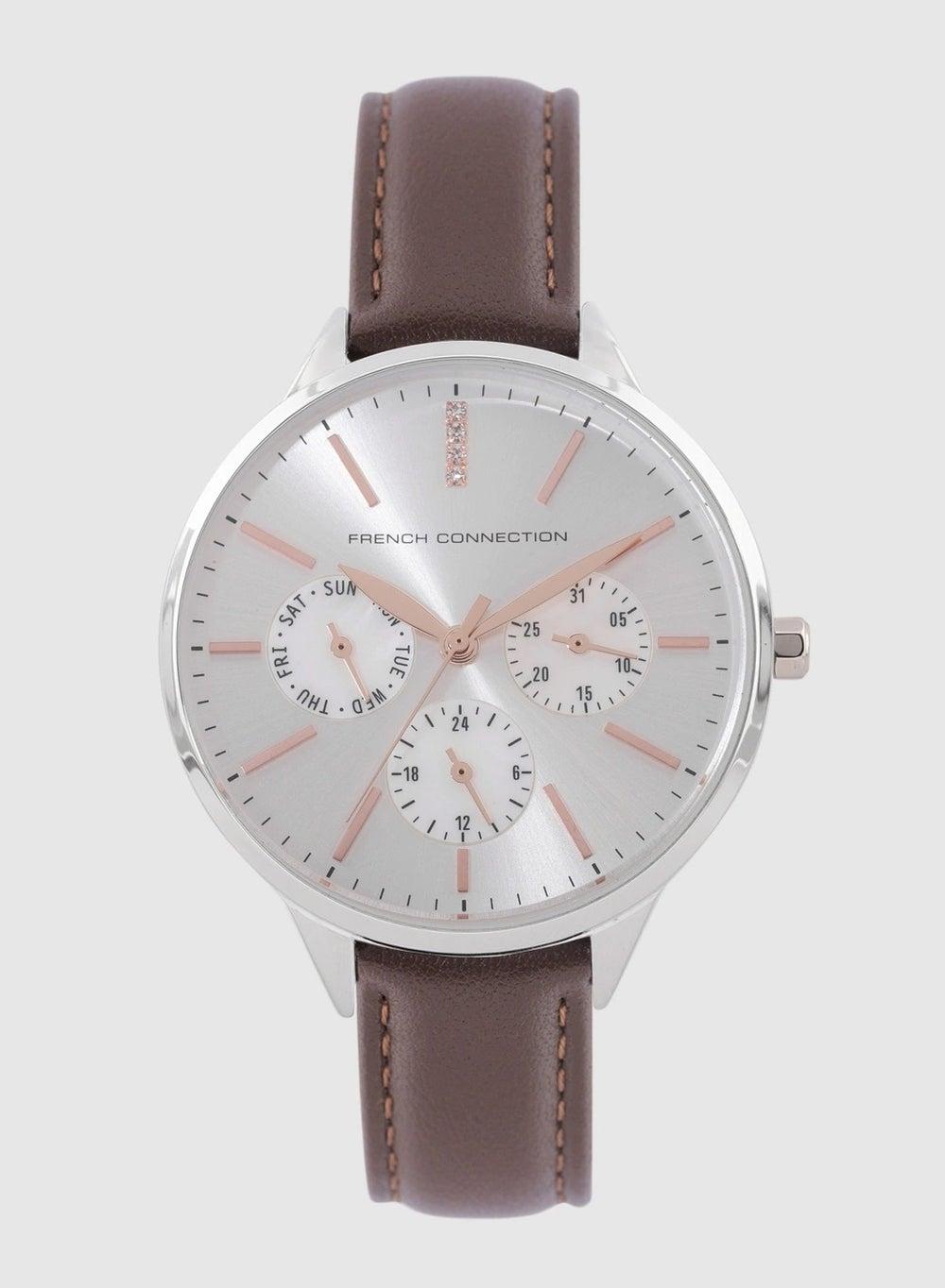 French Connection Elegance FC150BR Analog Silver Dial Watch for Women - Image 1
