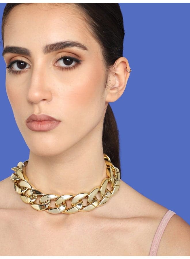 SOHI Glamorous Gold-Plated Green Choker Set for Elegant Evenings - Image 1