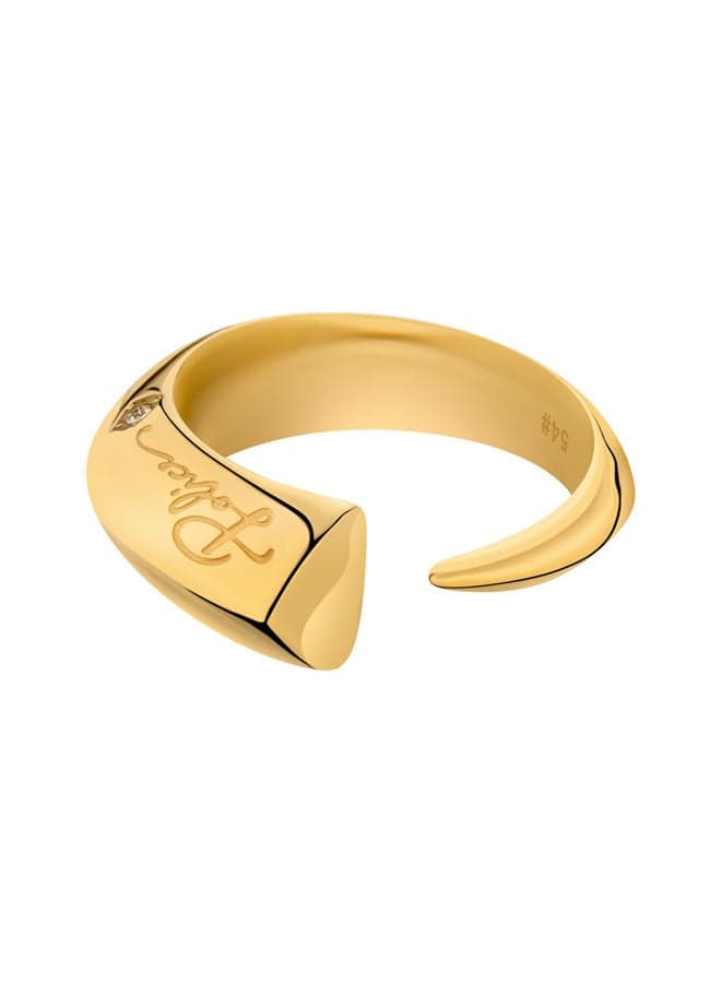 POLICE Talon Gold Plated Crystal Ring 54mm - Elegance Unleashed - Image 1