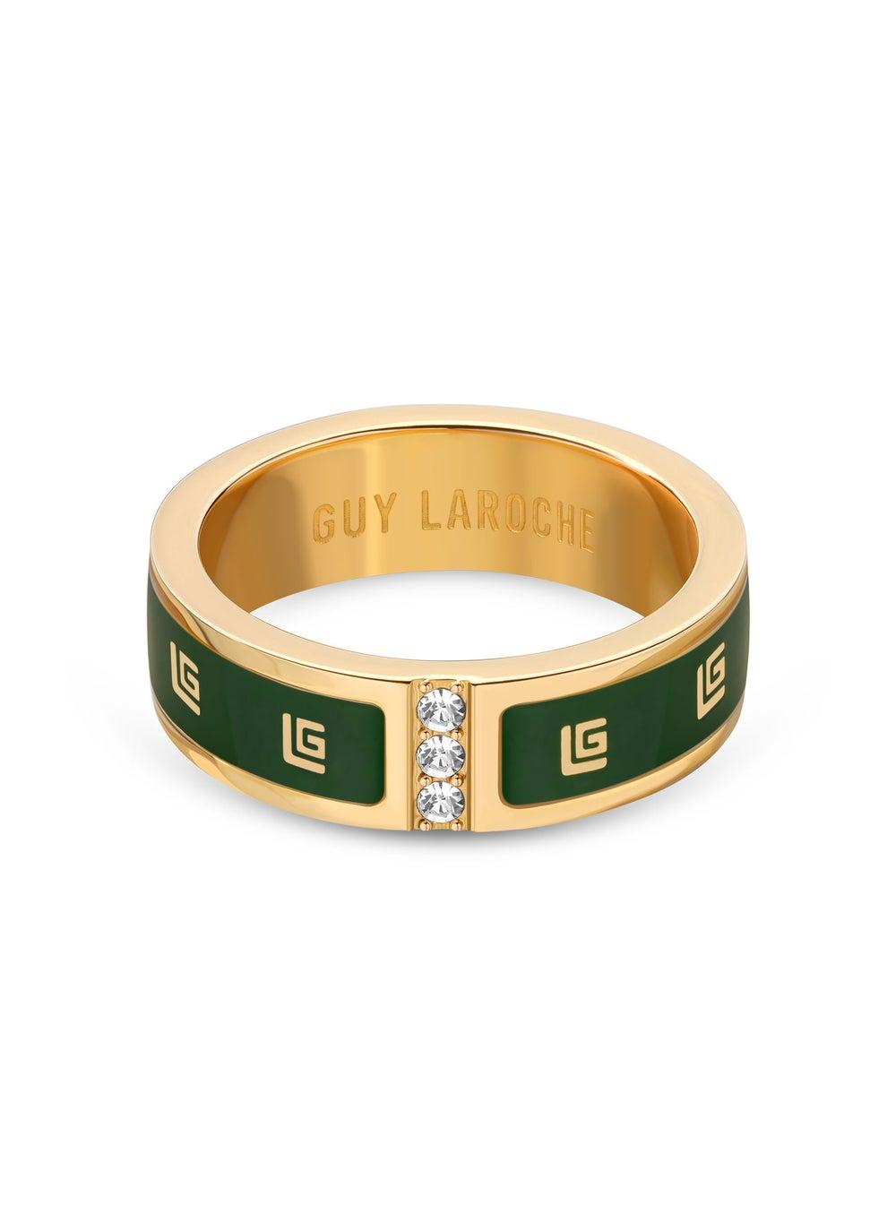 Guy Laroche Grace Elegance - Gold Plated Green Crystal Ring - Image 1