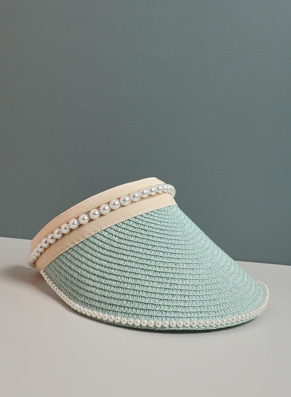 Haute Sauce Green Textured Elegance Hat for Women - Image 1