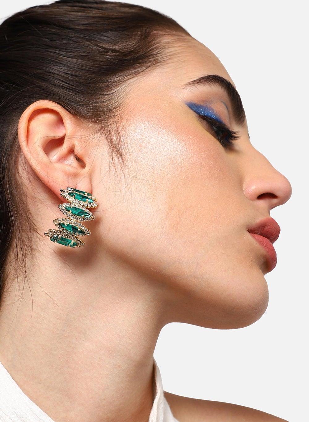SOHI Luxe Party Hoop Earrings for Women - Reflect Your Style - Image 1